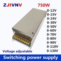 750W Single Output Switching Power Supply Voltage Adjustable 0-12V/15V/24V/27V/36V/48V/50V/60V/70V/80V/90V/100V/130V AC 220VAC