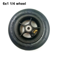 6X1 1/4 Tires 6Inch Inner Outer Tyre Inflation wheel with alloy hub for Wheelchair Pneumatic Electric Scooter Mini Motorcycle