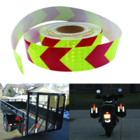 Roadstar Reflective Conspicuity Tape 5CMx50M Fluorescent Yellow Red Arrow Reflective Warning Tape Caution Sticker Road Safety