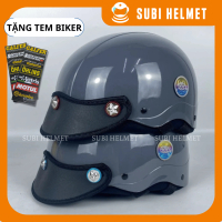 Mũ bảo hiểm nửa đầu gắn ốc salaya long đền titan lục bảo ngũ sắc TẶNG TEM BIKER , nón bảo hiểm gắn ố