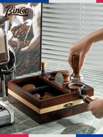 實木咖啡敲渣盒家用手柄支架51/58mm通用布粉壓粉底座套裝