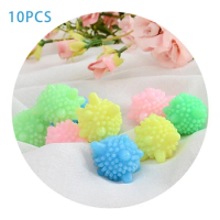 10Pcs Random Color Cleaning Ball Washing Machine Filter for Household Magic Laundry Balls Reusable Softener Decontamination PVC