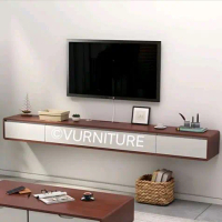 Home Furniture Meja TV Modern Tempel Dinding Minimalis Lengkung MT120-200cm Penyimpanan Dinding Kayu