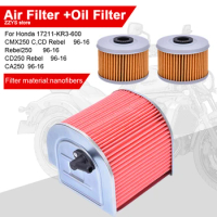 Motorcycle Air Filters Cleaner &amp; Oil Filter For Honda CMX250 CMX250C CD250 Rebel 250 CA250 1996-2016 CA CD CMX 250 17211-KR3-600
