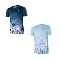 【VICTOR 勝利體育】針織運動T-Shirt 中性 運動上衣(T-40019 B/M 牛仔藍/甘藍)