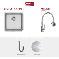 CGS Sicily 44 Kitchen Sink + Kran Air CGS Milan Cold