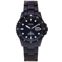 【FOSSIL】黑水鬼款式不鏽鋼錶帶手錶-黑面X黑色/42mm(FS5659)