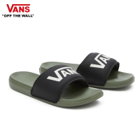 【VANS 官方旗艦】La Costa Slide-On 男女款橄欖色底 Logo 圖案拖鞋