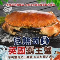 【歐呷私廚】(2隻組)巨無霸熟凍英國霸王蟹/麵包蟹/玫瑰蟹 600~800G/隻