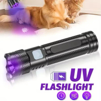 ไฟฉายยูวี 365nm ขนาดเล็ก 800mAh แบบซูมได้ ไฟฉายแอลอีดี สำหรับตรวจจับปัสสาวะของสัตว์เลี้ยงและเงิน รุ่