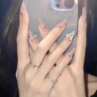 French Wear Nails Art Nude Fake Nails White Removable Nails Patches Wear Fake Nails Q4S2