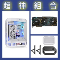 【超神組合】技嘉 RTX5080 16G+曜越 The Tower 600機殼 白色+機殼橫躺支架與底盤