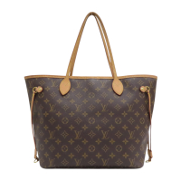 LOUIS VUITTON LV 路易威登 棕色 原花帆布 Neverfull MM 肩背包 托特包 M41178 【二手名牌BRAND OFF】