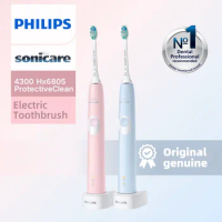 Philips sonicare electric toothbrush series 4300 HX6805, Two toothbrushes, BrushSync feature, Wet an