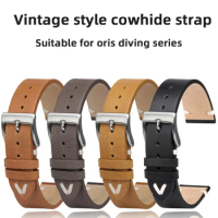 Minimalist business strap for Oris leather strap 65 replica diving series copper ring bronze large crown vintage watch chain 20m