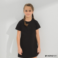 Hang Ten-女童-ECOVERO厚磅胸前刺繡洋裝-黑色