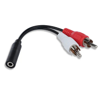 Cáp âm thanh 2 trong 1, chuyển đổi từ jack 3.5 mm sang hai đầu RCA (2RCA), dạng hoa sen kép, dùng là