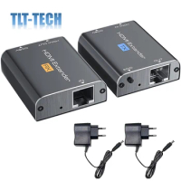 60M HDMI Extender to RJ45 1080P HDMI Ethernet Adapter Network Repeaters(Tx + Rx) Over by Cat5e Cat6 Cat7 Cable for HDTV DVD Play