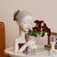 女孩插花花向日葵擺件房間桌面創意家居裝飾品客廳電視柜結婚禮物
