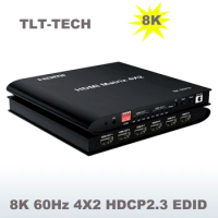 2022 8K@60Hz HDMI Matrix 4x2 Switch Splitter Support HDCP 2.3 HDMI Switch 4x2 Spdif 8K HDMI 4x2 Matrix Switch