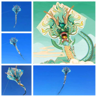 Free Shipping Chinese traditional dragon kites flying outdoor games fun toys flugdrachen cometas para pintar latawce ptaki pipa