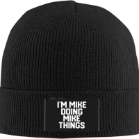 Im Mike Doing Mike Things Hat Mens Womens Winter Warm Knitting Hats Black Slouchy Skull Beanie Cuffed Cap