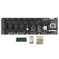 ETH-B75 V1.0Y Motherboard Supports 8XPCIE 16X Slot with 4G DDR3 1600Mhz RAM+128GB MSATA SSD+7Xpower Cord ETH Motherboard