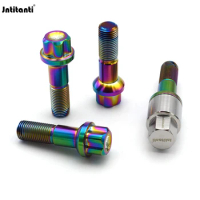 Jntitanti Gr5 titanium wheel bolt screw anti-theft lock M14x1.5x45/50/55/60mm for Mercedes Benz ES,GLC,GLK,ML,GL,G500,G63,GLE/S