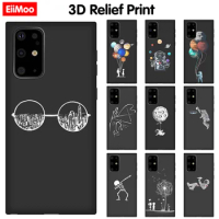 EiiMoo 3D Relief Thin Phone Cases For Samsung Galaxy S21 S20 S8 S9 S10 Lite Ultra Plus S10E 5G Soft Back Cover Custom Printing