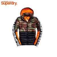 【Superdry】極度乾燥 男生防風外套 科技羽絨 防潑水 抗潮濕 易乾 風衣夾克 連帽可拆(雙拉鍊)