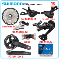SHIMANO Deore M4100 Groupset for MTB Bike 2X10 Speed SL-M5100-L FC-M4100-2 Crankset KMC X10 Chain Derailleurs Kit Bicycle Parts