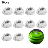 10 Pcs Lawn Mower Fixing Nuts Protective Gasket M5 Screw Thread For Electric Cordless Grass Trimmer Garden Tools Accessories