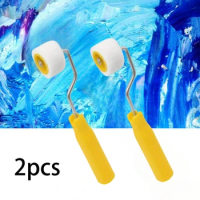 2PCS Mini Paint Rollers Doors And Ceiling Wool Brushes Extra Small Paint Touch Up Trim Edge Brush Roller wall repair paint brush
