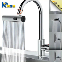 New 4 Modes Waterfall Kitchen Faucet Universal 720° Swivel Spout Sprayer Bathroom Basin Water Tap Extender Rainfall Sink Mixer