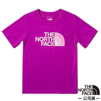 The North Face 兒童 FLASHDRY吸濕透氣短袖圓領T恤(亞洲版型)_紫色 N