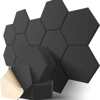12 Pcs Hexagonal Self-adhesive Acoustic Panels Sound Absorbing Soundproof Wall Panels To Absorb Noise Sound Proofing Foam