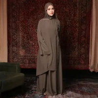 Lozy Hijab - Meera Abaya Dress (Gamis Dress Haji dan Umrah Bahan Cooltech) Brown Muffin