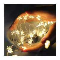 暖光300cm小星星造型銅線燈2入(聖誕節 萬聖節 佈置 LED 氣氛燈 螢火蟲 燈串 氣球裝飾)