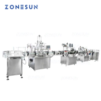 ZONESUN ZS-FAL180R5 Automatic Filling Capping And Labeling Machine Round Bottle Liquid Shampoo Perfume Food Processor Gel