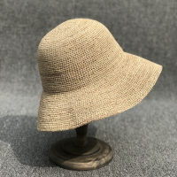網紅同款自然形狀純手工拉菲草草帽涼帽女夏天海邊沙灘出游太陽帽1入