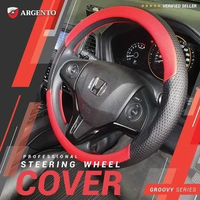 Geely Lc Cross / MK 2 Sarung Setir-Cover Stir/Steer Mobil Groovy Geely Lc Cross Merah Hitam
