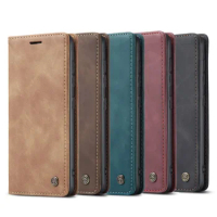 Business Magnetic Leather Case for Samsung Galaxy S23 S24 Ultra S22 Plus S21 Fe A23 A14 A34 A54 A72 A33 A53 A52 Flip Book Cover