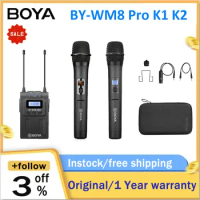 BOYA BY-WM8 PRO K1 K2 Professional UHF Condenser Wireless Lavalier Microphone Handheld Mic For DSLR Camera Mixer Live Interview