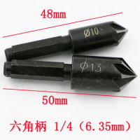 2 Pieces Seven-edged Chamfer Cutter Hole Drill Bits Woodworking Holes Drilling Positioning Chamfered Knife Edge Grinder