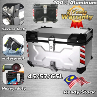 DP Aluminium top box 45/57/65L Motorcycle Box moto with Universal Base Plate NMAX NVX RS150 XMAX ADV