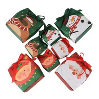 15PCS Christmas Paper Gift Box Bags Christmas Decorations for Home Natal Candy Dragee Bag Kerst New Year 2024 Supplies Noel