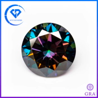 Rainbow-purple Moissanite Loose Stone VVS1 Round Cut 0.5-5.0ct Moissaita Lab Diamonds Positive Pass Tester with GRA Report