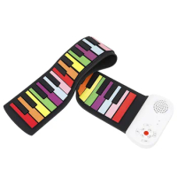 49 Keys Silicone Piano Keyboard Roll Up Piano Portable Colorful Soft Electronic Piano Rainbow Key rechargable piano Keyboard Key