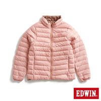 【EDWIN】女裝 超輕量可收納雙面穿羽絨外套(淺桔色)