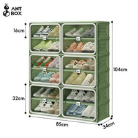 SKY - ANTBOX Rak Sepatu Tertutup Ready Stock 8- 40 Box Sepatu Lemari Sepatu Minimalis Pintu Transpar